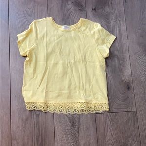 Forever 21 Girls Yellow Cropped Shirt